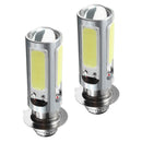 2 Pieces White COB LED Motor Bike/ATV Headlight Bulb Fog Light H6M PX15d
