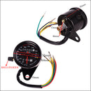 Universal Dual Odometer KMH Speedometer Gauge LED Backlight Signal Motorcycle For Harley Cruiser Chopper Cafe Racer Old School Bobber Touring (Chrome)