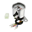 Universal Dual Odometer KMH Speedometer Gauge LED Backlight Signal Motorcycle For Harley Cruiser Chopper Cafe Racer Old School Bobber Touring (Chrome)