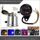 Universal Dual Odometer KMH Speedometer Gauge LED Backlight Signal Motorcycle For Harley Cruiser Chopper Cafe Racer Old School Bobber Touring (Chrome)