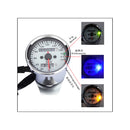 Universal Dual Odometer KMH Speedometer Gauge LED Backlight Signal Motorcycle For Harley Cruiser Chopper Cafe Racer Old School Bobber Touring (Chrome)