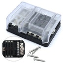 Fuse Waterproof Holder Box LED Standard Blade 12-24V 6-way Block Boat Car