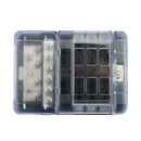 Fuse Waterproof Holder Box LED Standard Blade 12-24V 6-way Block Boat Car