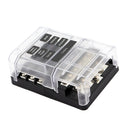 Fuse Waterproof Holder Box LED Standard Blade 12-24V 6-way Block Boat Car
