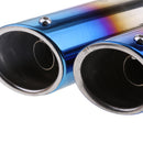 51MM 2'' Dual-Outlet Exhaust Muffler Pipe Silencer Slip on for Yamaha Blue