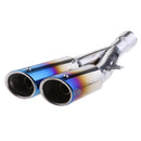 51MM 2'' Dual-Outlet Exhaust Muffler Pipe Silencer Slip on for Yamaha Blue