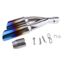 51MM 2'' Dual-Outlet Exhaust Muffler Pipe Silencer Slip on for Yamaha Blue