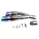 51mm Dual-Outlet Exhaust Muffler Pipe Silencer Slip on for Yamaha Colorful