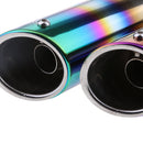 51mm Dual-Outlet Exhaust Muffler Pipe Silencer Slip on for Yamaha Colorful
