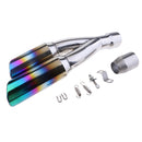 51mm Dual-Outlet Exhaust Muffler Pipe Silencer Slip on for Yamaha Colorful
