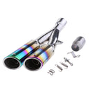51mm Dual-Outlet Exhaust Muffler Pipe Silencer Slip on for Yamaha Colorful