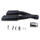 51MM 2'' Dual-Outlet Exhaust Muffler Pipe Silencer Slip on for Yamaha Black