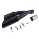 51MM 2'' Dual-Outlet Exhaust Muffler Pipe Silencer Slip on for Yamaha Black