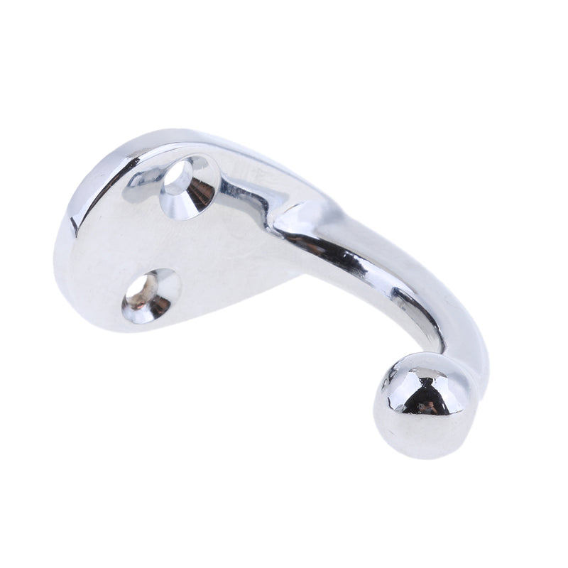 1 Piece Silver High Polished Single Robe Hook Hat Coat Hangers for Boat Bedroom Bathroom Wall Mount