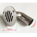 32mm 90Â° Mirrored Polished Boat Deck Drain Stainless Steel Marine Hardware Parts