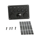 5 Gang LED Boat Rocker Switch Panel Dual USB Socket Power Charger Voltmeter