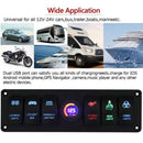 Universal Waterproof 6 Gang LED Rocker Switch Panel Circuit Breaker Voltmeter 12V 24V for Boat SUV Truck