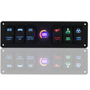 Universal Waterproof 6 Gang LED Rocker Switch Panel Circuit Breaker Voltmeter 12V 24V for Boat SUV Truck
