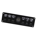 Universal Waterproof 6 Gang LED Rocker Switch Panel Circuit Breaker Voltmeter 12V 24V for Boat SUV Truck