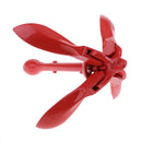 RED 1.5lb Stainless Steel Folding Grapnel Anchor - Marine Boat Yacht Kayak