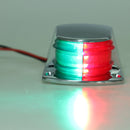 1 Piece Silver Boat Stainless Steel Lights Bow Navigation Light Bi-Color Lens Signal Light