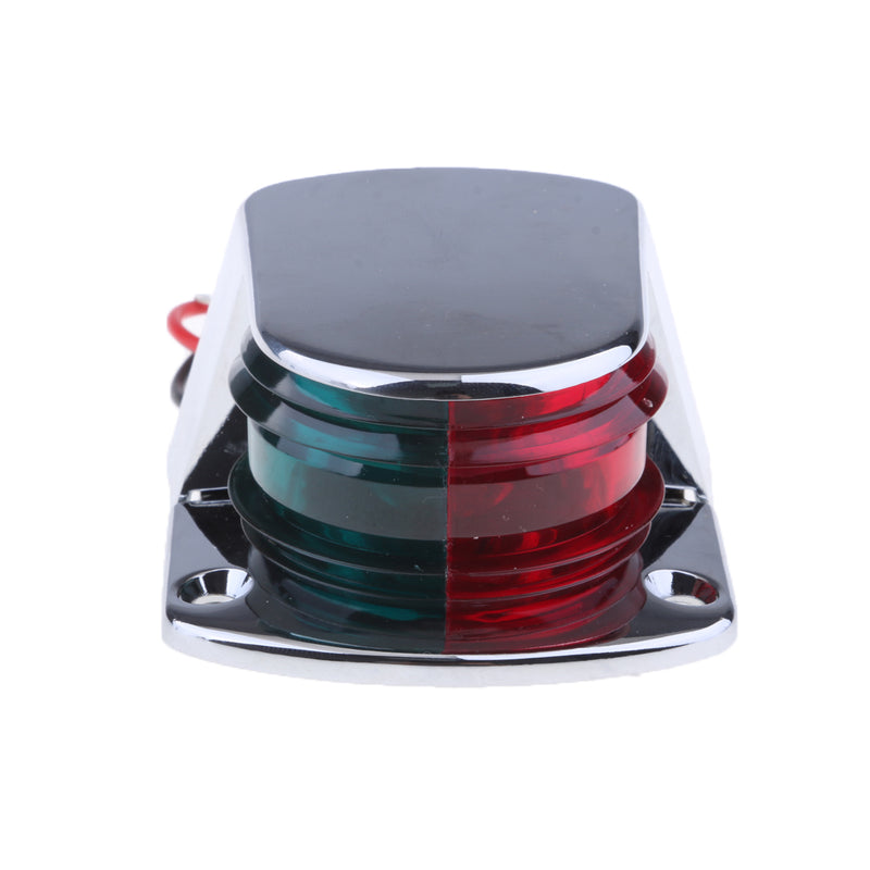 1 Piece Silver Boat Stainless Steel Lights Bow Navigation Light Bi-Color Lens Signal Light