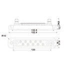 1 Piece Silver Bus Bar Electrical Terminal Junction 10P for Boat Marine