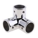 Marine Grade 316 Stainless Steel Boat Handrail - 3 Way 90 Degree 25mm