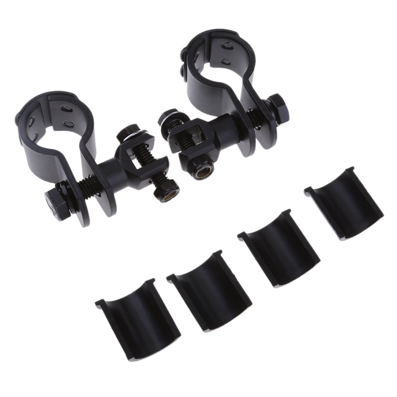 1"~1 1/4" Motorcycle Highway Engine Guard Offset Foot Pegs Mount Clamp On For Harley Street Glide Black