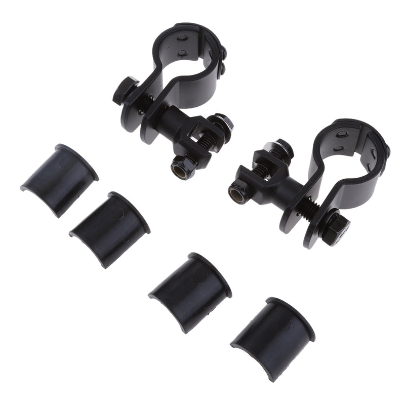 1"~1 1/4" Motorcycle Highway Engine Guard Offset Foot Pegs Mount Clamp On For Harley Street Glide Black
