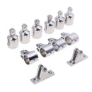 16pcs Stainless Steel 3-Bow 7/8'' Bimini Top Boat Fittings Marine Hardware