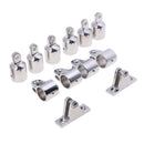16pcs Stainless Steel 3-Bow 7/8'' Bimini Top Boat Fittings Marine Hardware