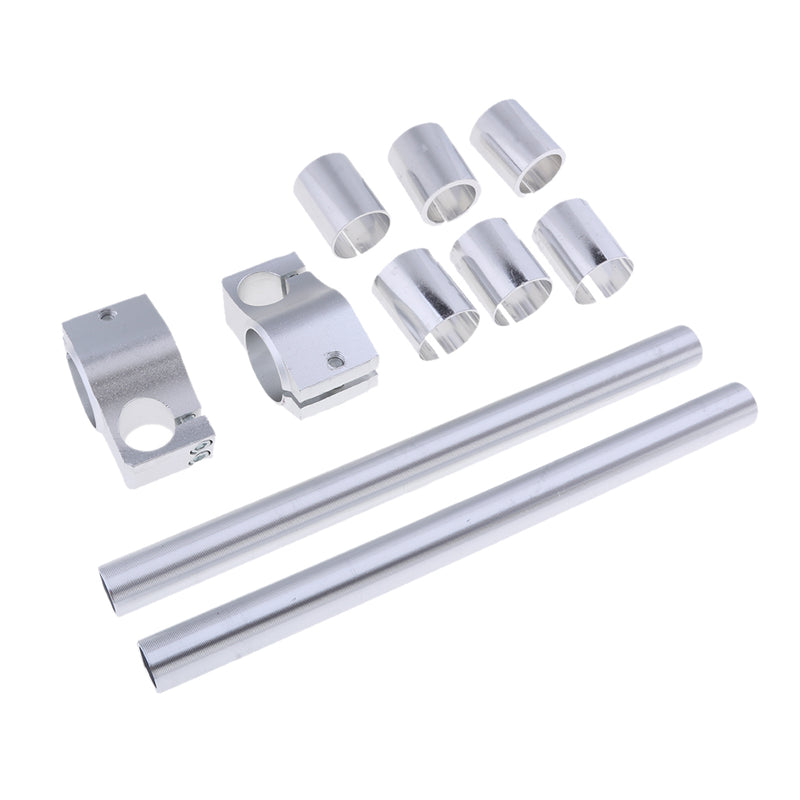 1 Set Silver Aluminum Motorbike Handle Bar Mount Adjustable Clip On Fork Tube 25/29/30mm