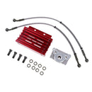 1 Set Iron Motorbike Engine Fuel Cooling Radiator & Hose 125cc for Pit Dirt Bike Red