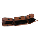 3 Pouch Windshield Bag Saddle Pocket -Brown PU Leather for Harley Motorcycle