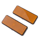 2 Pieces Square Yellow Reflectors Universal for Motorcycles ATV Bikes Dirt Bike