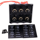 12/24V LED 6 Gang ON-OFF Car Marine Boat Toggle Switch Panel Fuse Circuit