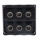 12/24V LED 6 Gang ON-OFF Car Marine Boat Toggle Switch Panel Fuse Circuit