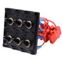 12/24V LED 6 Gang ON-OFF Car Marine Boat Toggle Switch Panel Fuse Circuit
