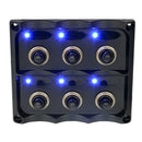 12/24V LED 6 Gang ON-OFF Car Marine Boat Toggle Switch Panel Fuse Circuit