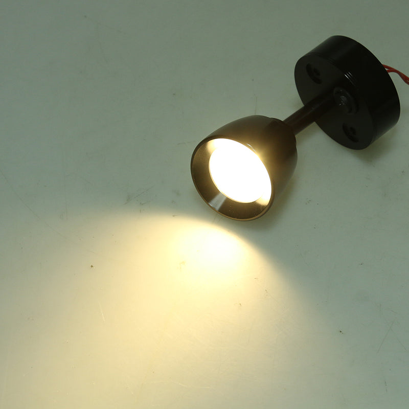 12V 3W Boat LED Spotlight Interior Reading Light Wall Lamp black 3000k