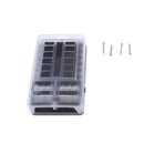 Universal Car Boat 12 Way Circuit Blade Fuse Box Holder Block w/ LED Warning