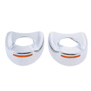 Chrome Fairing Mount Mirrors Amber LED Lights Cover Caps for Harley Touring 1996-2013