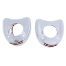 Chrome Fairing Mount Mirrors Amber LED Lights Cover Caps for Harley Touring 1996-2013