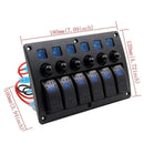 12V/24V 6 Gang Car Marine Boat RV Breaker Rocker Switch Panel Overload Protection Universal