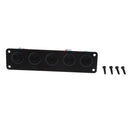 5 GANG 12-24V ON/OFF Round Rocker Toggle Switch Panel Blue LED