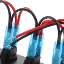 5 GANG 12-24V ON/OFF Round Rocker Toggle Switch Panel Blue LED