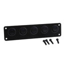 5 GANG 12-24V ON/OFF Round Rocker Toggle Switch Panel Blue LED