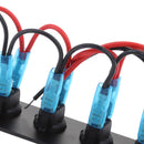 5 GANG 12-24V ON/OFF Round Rocker Toggle Switch Panel Green LED