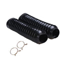 2 Pieces Front Fork Motorcycle Dust Cover Gaiters Boots Black Shock Absorber 210mmx42mmx25mm